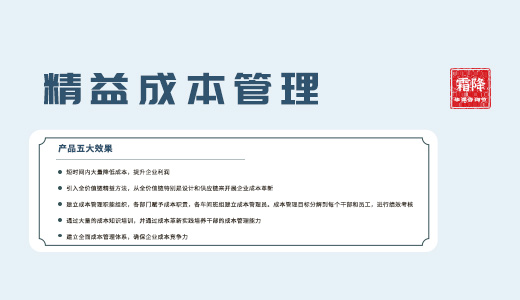 華謀咨詢節 | 霜降活動-精益成本管理